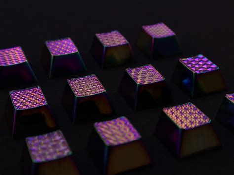 iridescent anodized metal house key blank|Geometry Beta Metal Artisan Keycap .